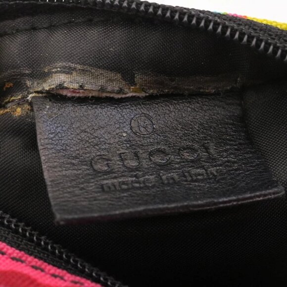 GUCCI Floral Pouch Nylon Pink Auth fm1065 - Picture 9 of 16